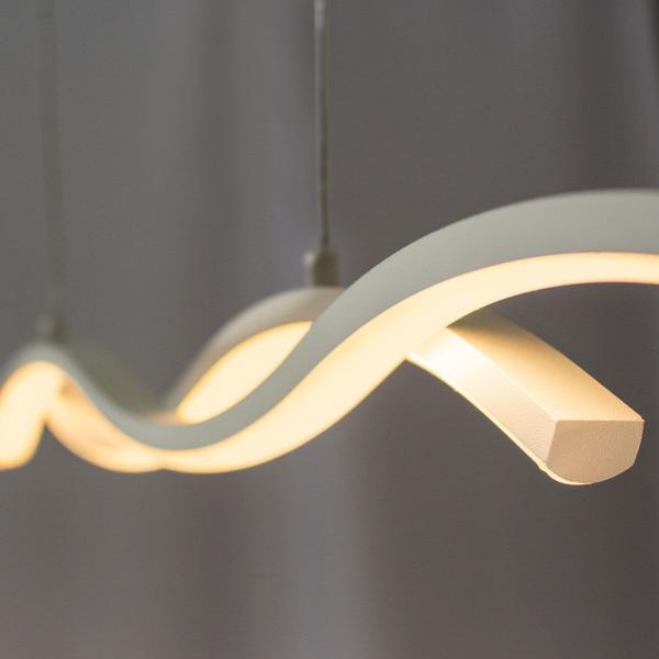 Imagem de Lustre Pendente Twine BRANCO Led Integrado 15w Quality Moderno Curvas Ondas St1348