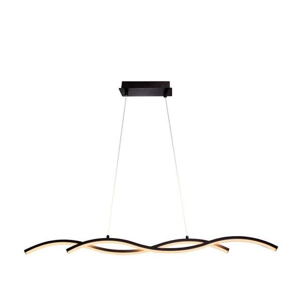 Imagem de Lustre Pendente Twine PRETA Led Integrado 15w Quality Moderno Curvas Ondas St1348