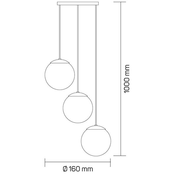 Imagem de Lustre Pendente Vidro Globo Jabuticaba Balcão Cozinha Quarto Sala Chelsea 3 Lâmpadas E27 Bivolt