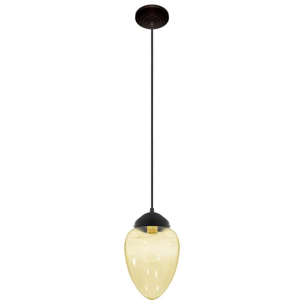 Imagem de Lustre Pendente Vintage Fashion Preto Globo Pêra Âmbar