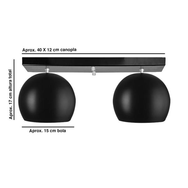 Imagem de Lustre Plafon Bola 15 cm Retangular Duplo Escovado