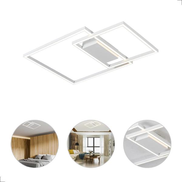 Imagem de Lustre Plafon Canvas Duo Led 3000K 58W Quadrado Moderno Opus