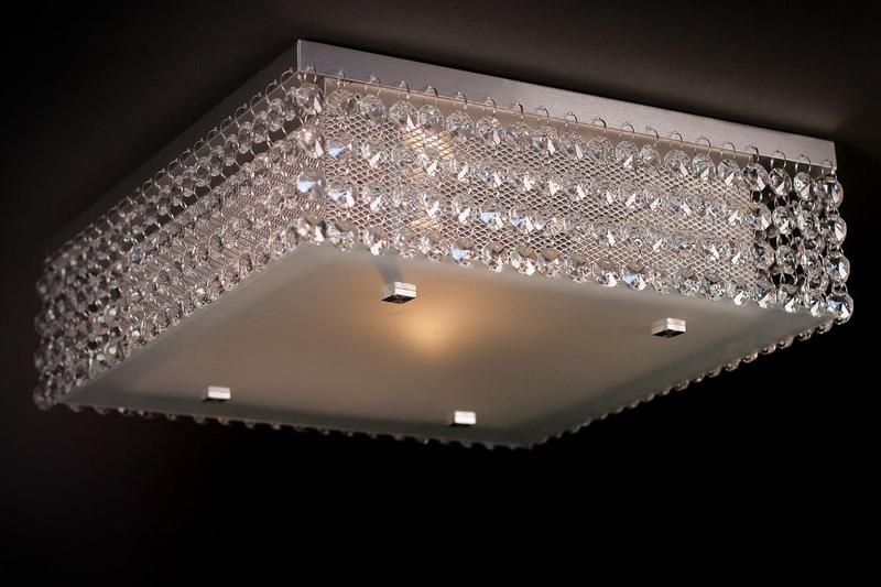 Imagem de Lustre Plafon Cristal 30cm Quadrado 400/30