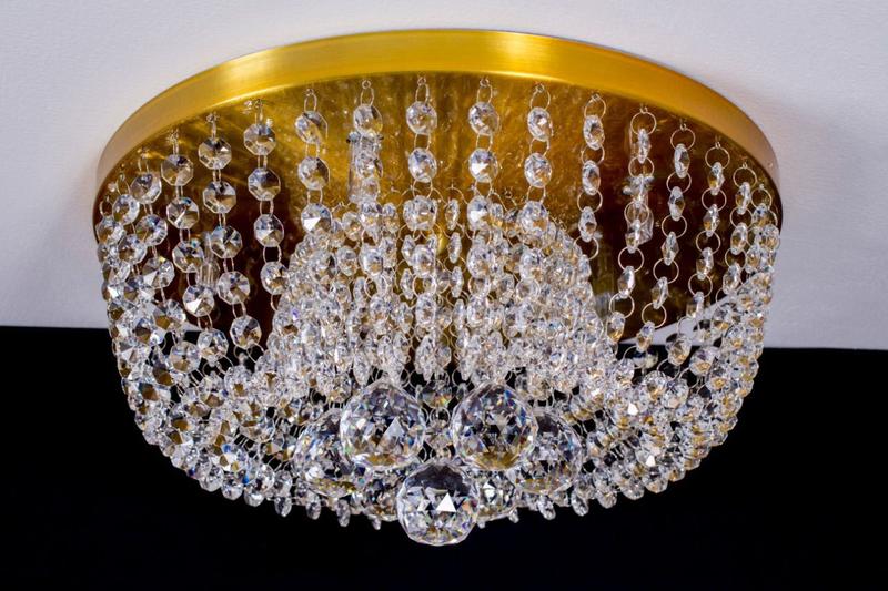 Imagem de Lustre Plafon Cristal Egípcio 35cm Redondo Dourado 503/35