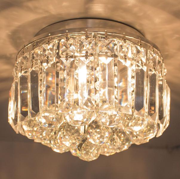 Imagem de Lustre Plafon Cristal K9 Transparente Bella Hu1102 4g9 25cm + Lâmpada G9 LED 5w 110V 3000K St931