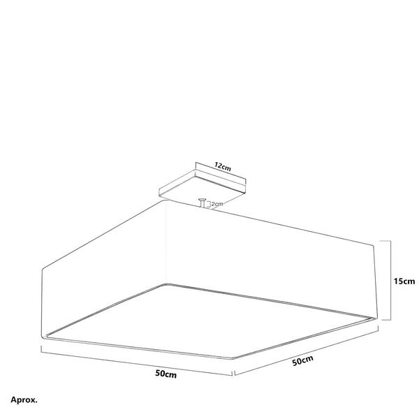 Imagem de Lustre Plafon Cupula Dome Quadrado 50x15cm Rustico Escuro