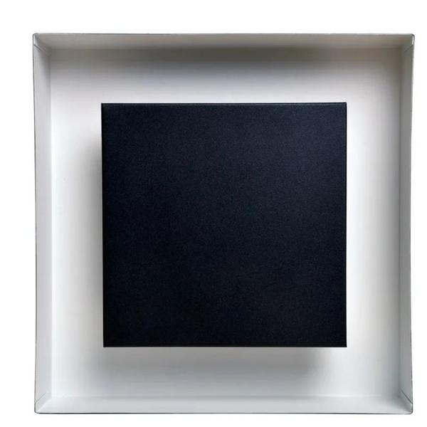 Imagem de Lustre Plafon De Sobrepor E27 30x30 Preto Com Branco