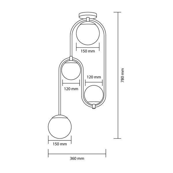 Imagem de Lustre Plafon Flórida 04 Lâmpadas E27 Alumínio E Vidro