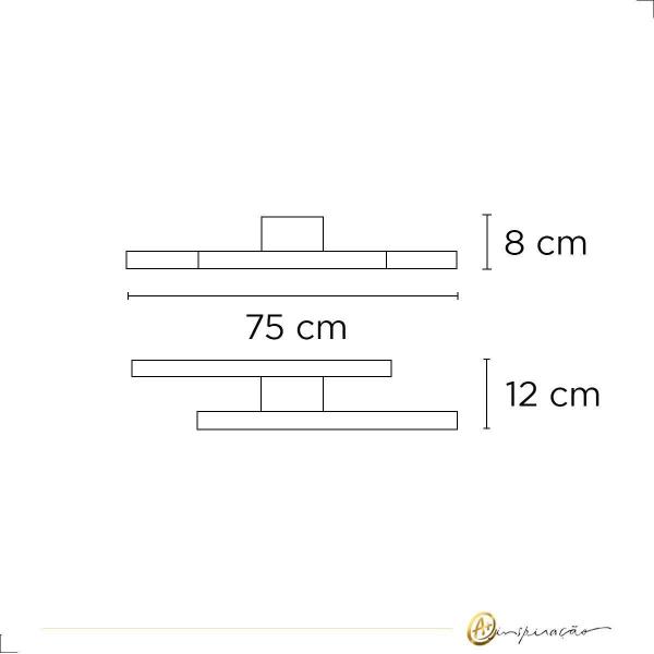 Imagem de Lustre Plafon Kit 75Cm Led 4000K Branco Neutro 18W Bivolt