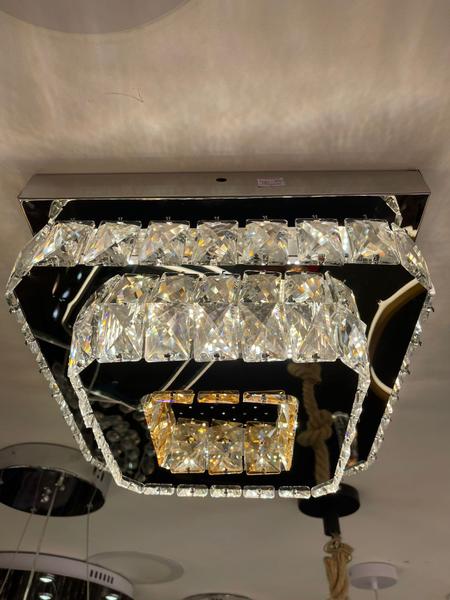 Imagem de Lustre Plafon Led Cristal Quadrado 3em1