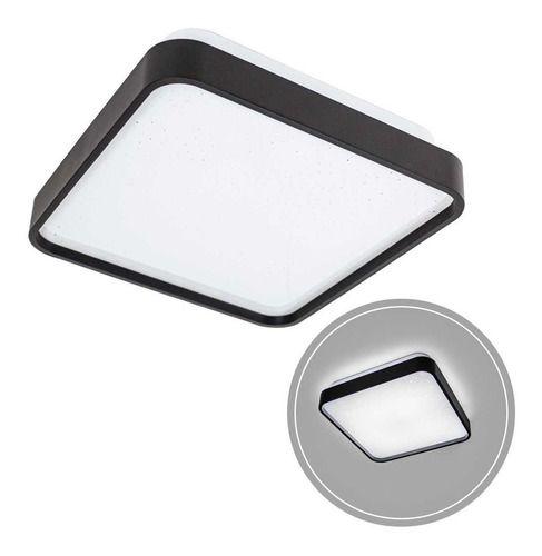 Imagem de Lustre Plafon LED Metal Black 12W 28x28 Céu Estrelado Branco Frio 6500K Bivolt