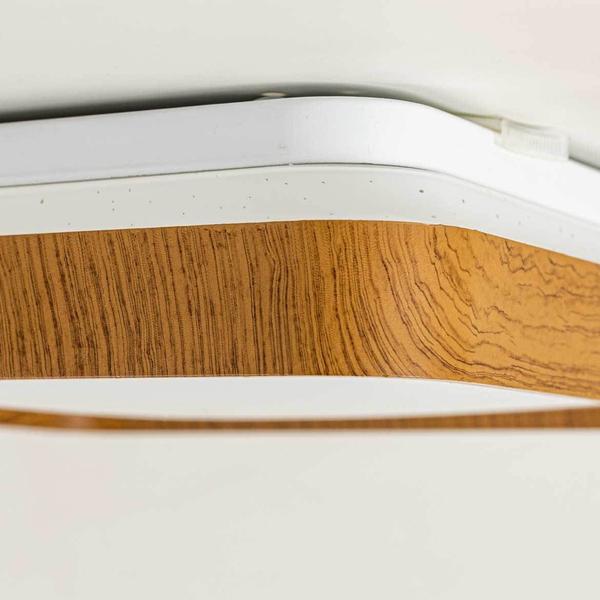 Imagem de Lustre Plafon LED Timber 12W 28x28 Céu Estrelado Amadeirado Branco Quente 3000K Bivolt