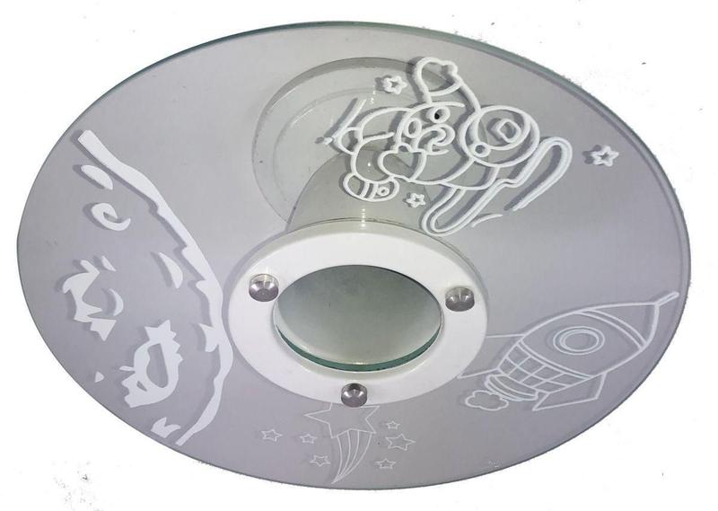 Imagem de Lustre Plafon - Lua Branco - 1 Vidro - Quarto Infantil