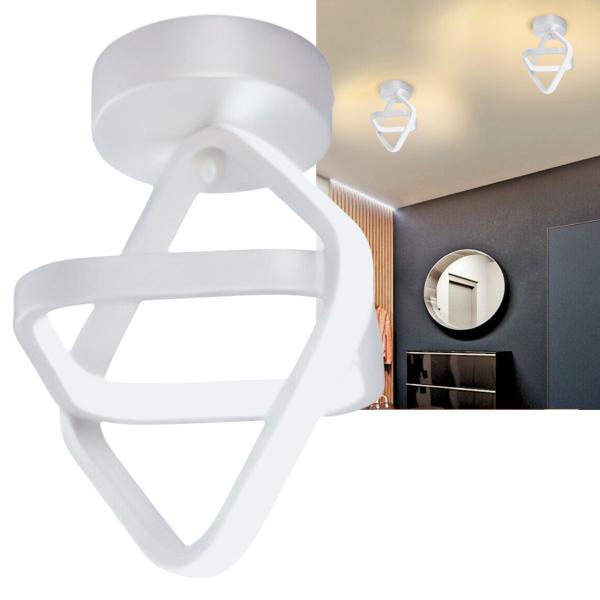 Imagem de Lustre Plafon Pendente Sobrepor Led Quadrado Branco 28cm Para Sala Cozinha Banheiro Quarto Corredor Luz Branco Quente 3000K Decoração Casa Moderna