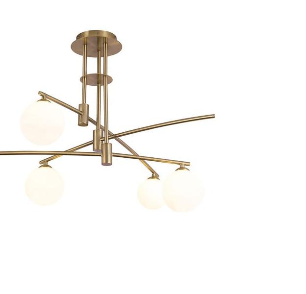 Imagem de Lustre Plafon Sobrepor Calder Dourado e Branco Bella DW004