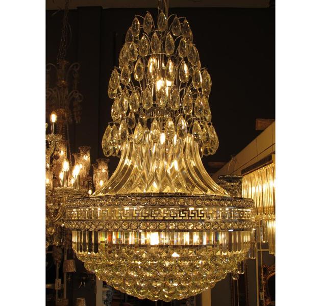 Imagem de Lustre Redondo 100cm Elegante Todo em Cristais Formosa