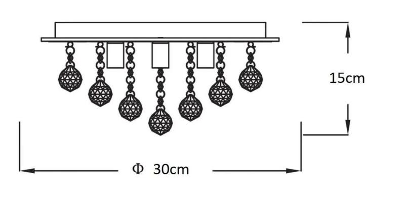 Imagem de Lustre Redondo De Cristal K9 Legítimo Para Sala e Quarto