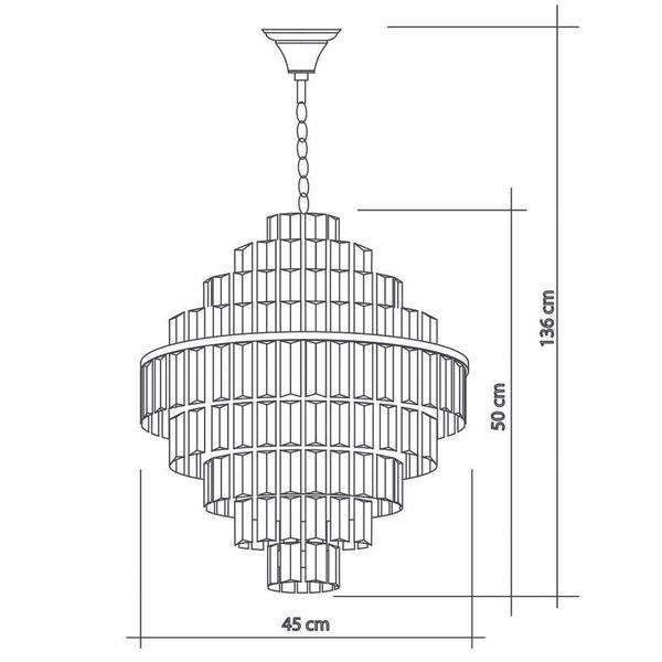 Imagem de Lustre Redondo de Cristal Legítimo Florença Belle Cromado 45cm G9 - Startec