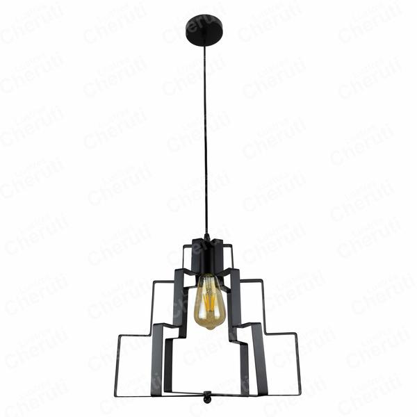 Imagem de Lustre Retro Preto Aramado Articulável Para 1 Lâmpada