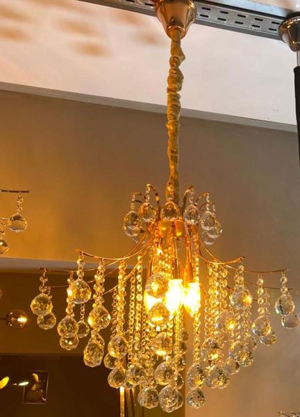 Imagem de Lustre Rose Gold com Cristais Transparente 9E14 60cm