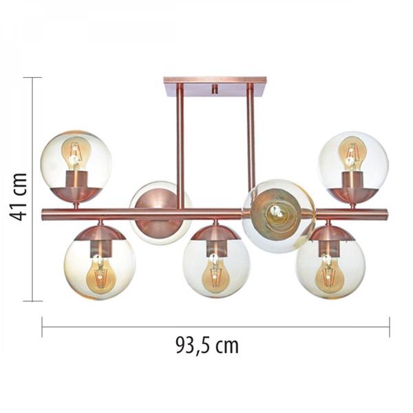 Imagem de Lustre Rosê Vidro Âmbar Infinitylux