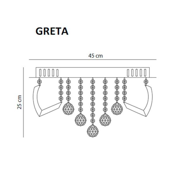 Imagem de Lustre Sala Cristal Plafon de Sobrepor Led Gretta 24W Bivolt