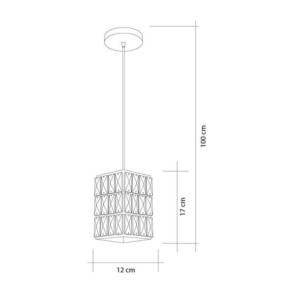 Imagem de Lustre Sala de Jantar Cabeceira de Cama Pendente Florença de Cristal Legítimo K9 Luxuoso 1 lâmpada E27 Bivolt