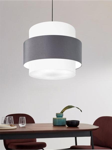 Imagem de Lustre Sala de Jantar Com Desvio Vivare Md-4397 Cúpula em Tecido 40cm