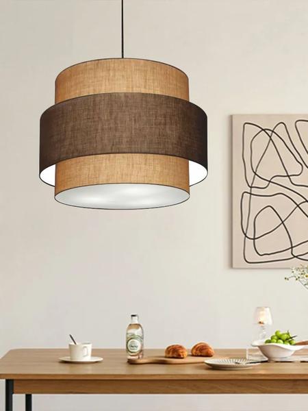 Imagem de Lustre Sala de Jantar Com Desvio Vivare Md-4398 Cúpula em Tecido 45cm