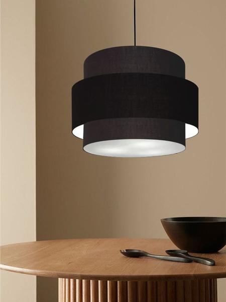 Imagem de Lustre Sala de Jantar Com Desvio Vivare Md-4399 Cúpula em Tecido 50cm