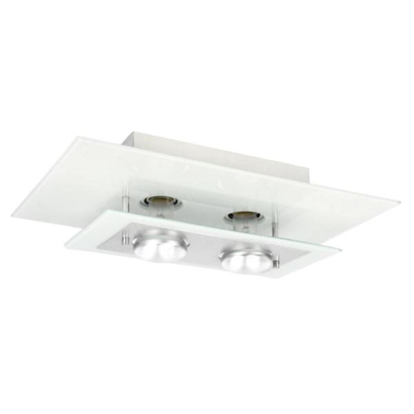 Lustre Sala Em Vidro Temperado Duplo Bivolt Branco 40X25Cm - Lustres Cheruti Imagem de Lustre Sala Em Vidro Temperado Duplo Bivolt Branco 40X25Cm