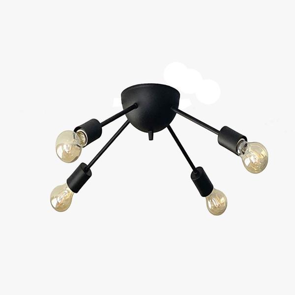 Lustre Sputnik Aranha 4 Braços Luminária Industrial - Ilustre Lar Imagem de Lustre Sputnik Aranha 4 Braços Luminária Industrial