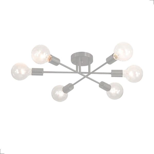 Imagem de Lustre Sputnik Plafon Sobrepor Hashteg 6Xe27 Prata 60 Cm