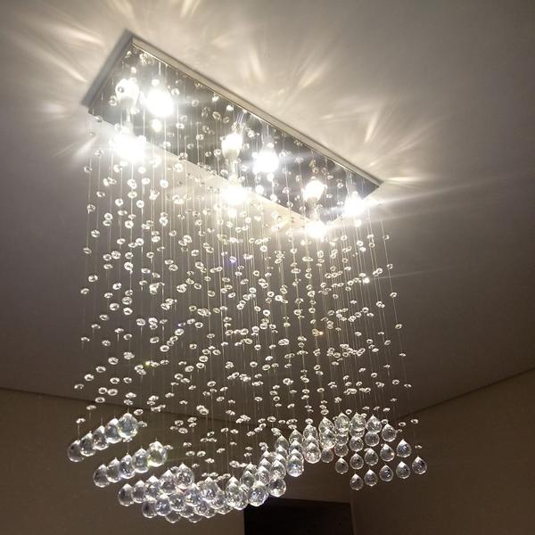 Imagem de Lustre Teto Cristal Legítimo Alto Brilho Design Moderno