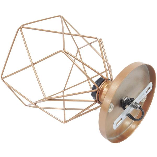 Imagem de Lustre Teto Plafon Industrial Aramado Cálice Retrô Luminária Vintage Cobre Rose Gold Agp Ilumini