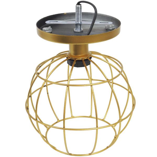 Imagem de Lustre Teto Plafon Industrial Aramado Globo Retrô Luminária Sobrepor Vintage Dourado Agp Ilumini