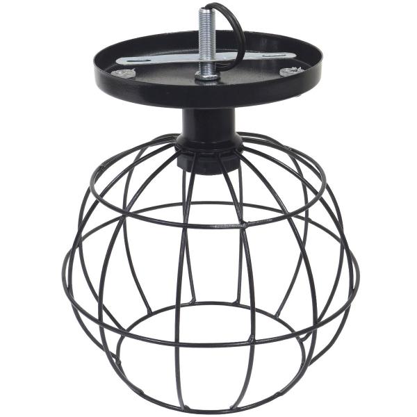 Imagem de Lustre Teto Plafon Industrial Aramado Globo Retrô Luminária Sobrepor Vintage Preto Agp Ilumini