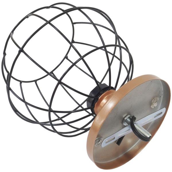 Imagem de Lustre Teto Plafon + Lâmpada Led St64 Industrial Aramado Globo Preto Retrô Vintage Cobre Rose Gold