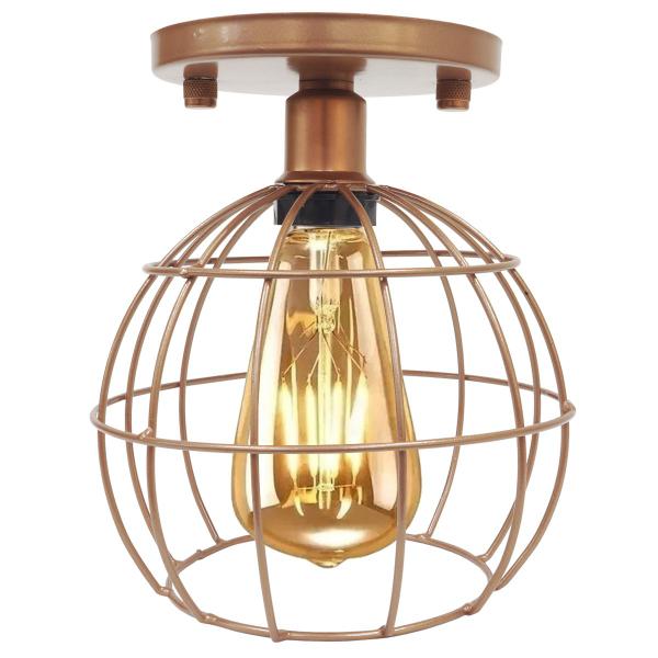 Imagem de Lustre Teto Plafon + Lâmpada Led St64 Industrial Aramado Globo Retrô Luminária Sobrepor Vintage