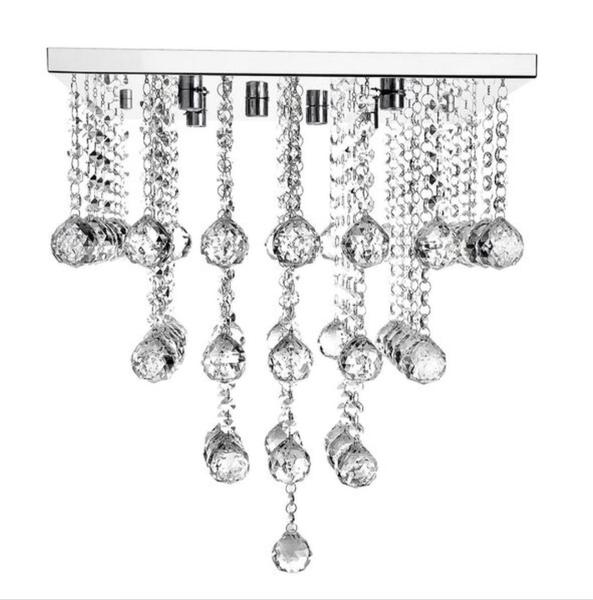 Imagem de Lustre Torre de Cristal com 30 Cm de Altura, Para Sala de Estar/Jantar, Com Base de Inox 30x30