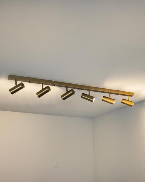 Imagem de Lustre Trilho Perfil 1.20m com 6 Spots Articulável Dourado 190/6