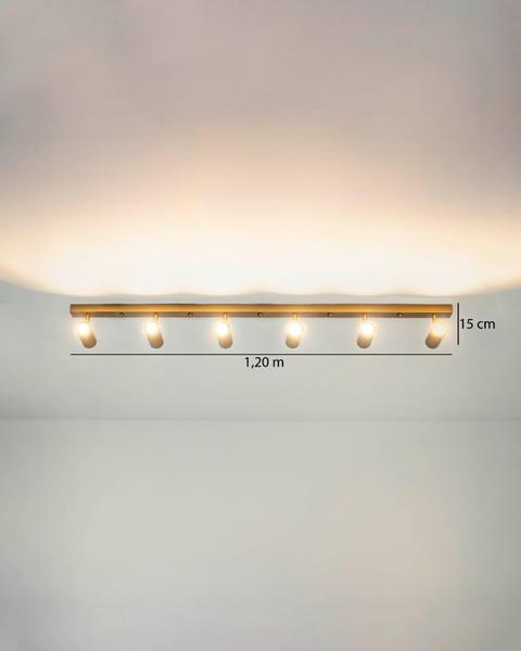 Imagem de Lustre Trilho Perfil 1.20m com 6 Spots Articulável Dourado 190/6