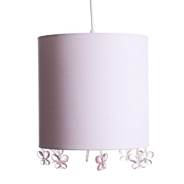 Imagem de Lustre Tubular Borboleta Rosa Quarto Bebê Infantil Menina