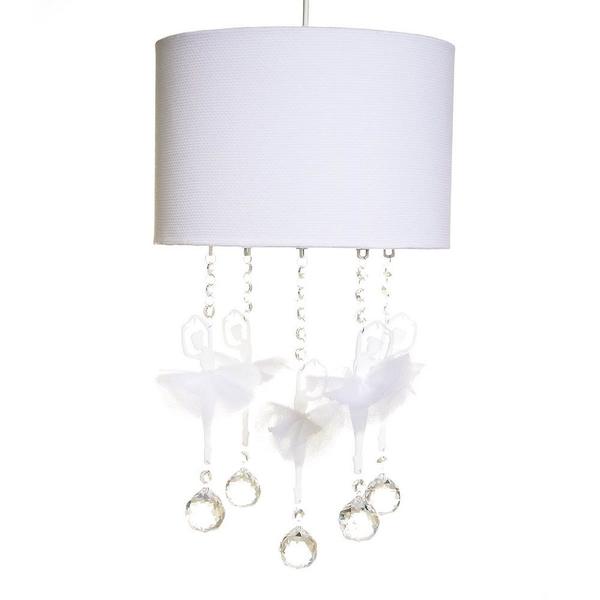 Imagem de Lustre Tubular Branco Com Bailarinas Quarto Bebê Infantil Menina