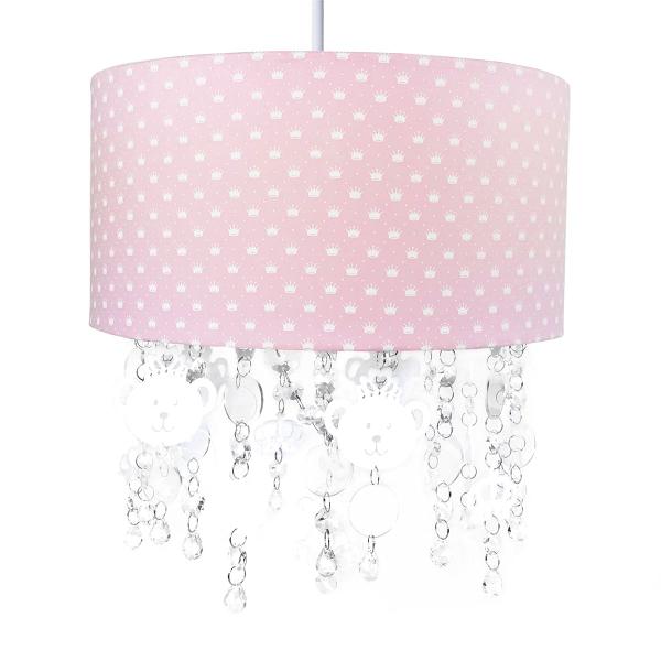 Imagem de Lustre Tubular Cristais Ursinha Princesa Quarto Bebê Infantil Menina