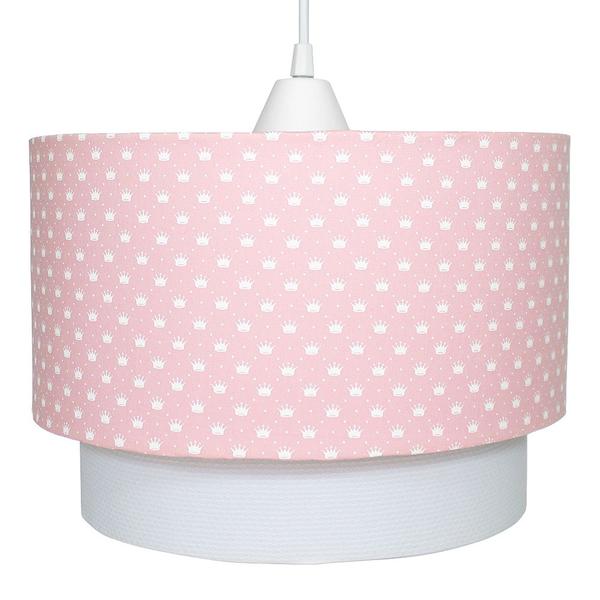 Imagem de Lustre Tubular Duplo Coroa Rosa Quarto Bebê Infantil Menina