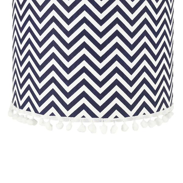 Imagem de Lustre Tubular Pompom Chevron Marinho Quarto Bebê Infantil Menino Menina