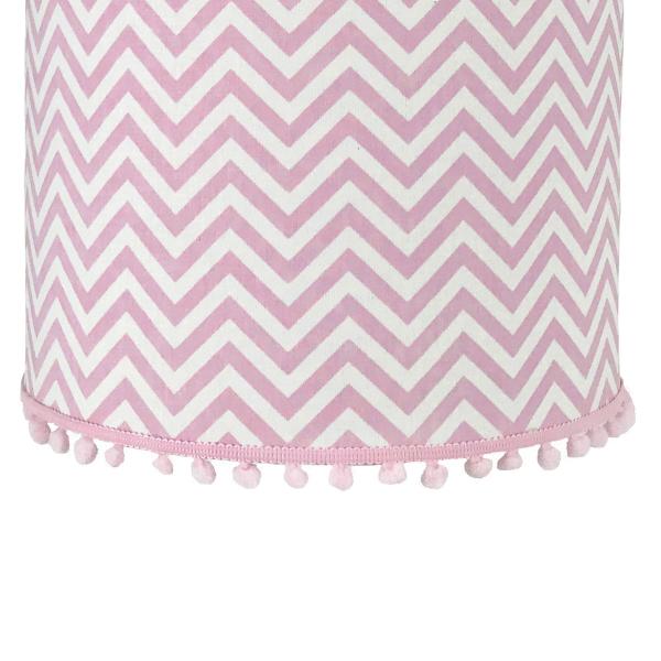 Imagem de Lustre Tubular Pompom Chevron Rosa Quarto Bebê Infantil Menina