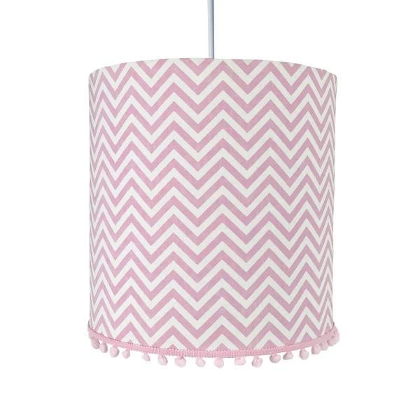 Imagem de Lustre Tubular Pompom Chevron Rosa Quarto Bebê Infantil Menina