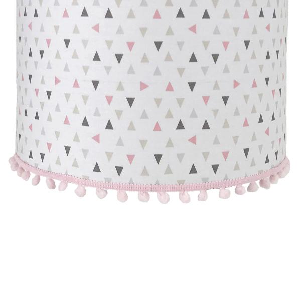 Imagem de Lustre Tubular Pompom Triângulos Rosa Quarto Bebê Infantil